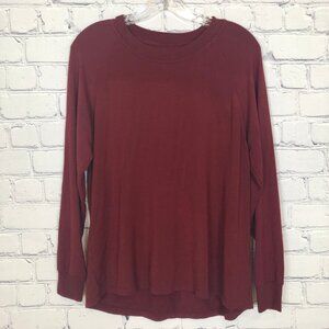 Lake Relax Lounge Raglan Sweatshirt Size S Red Maroon Modal